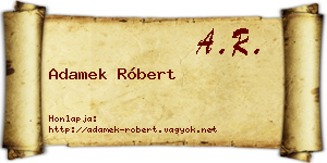 Adamek Róbert névjegykártya