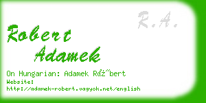 robert adamek business card